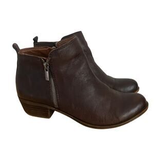 Lucky Brand Dark Brown Leather Basel Booties - Ankle Boots - Women's 9